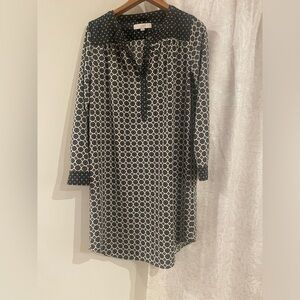 Loft grey geometric tunic dress in size medium